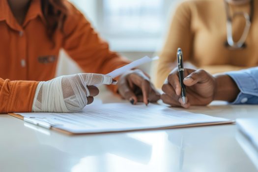 Une personne discute avec son conseiller pour changer de mutuelle santé.