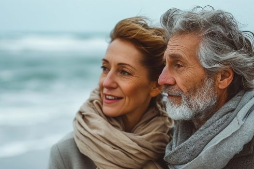 couple de séniors heureux d'être adhérents à la mutuelle SMATIS