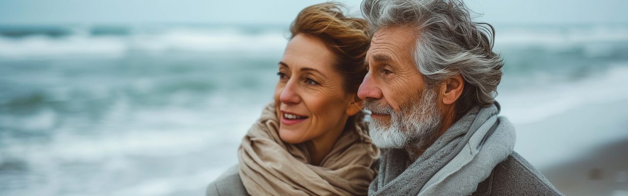 couple de séniors heureux d'être adhérents à la mutuelle SMATIS